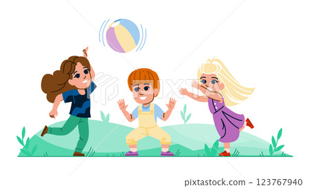 throw kids playing catch vector throw kids playing catch vector 123767940