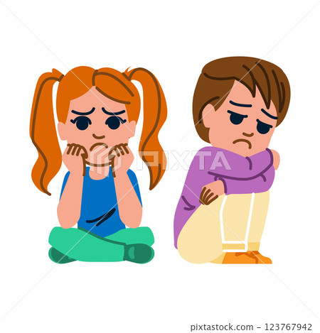 friendless lonely kid vector friendless lonely kid vector 123767942