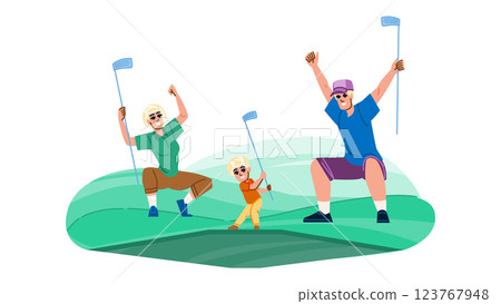 fun mini golf family vector fun mini golf family vector 123767948