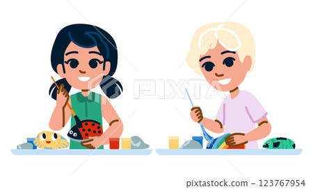 art painting rocks kid vector 123767954