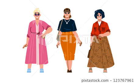 chic plus size woman fashion vector 123767961