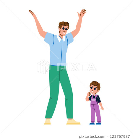 respect scolding son father vector 123767987
