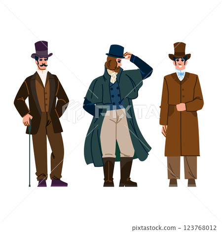 fashion victorian outfit man vector 123768012