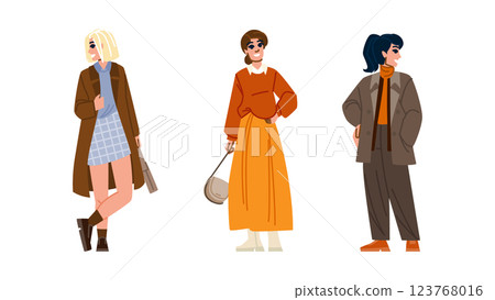 cardigan woman autumn fashion vector 123768016