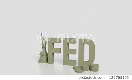 The Statue of Liberty and text for Business concept 3d Rendering. 123768105
