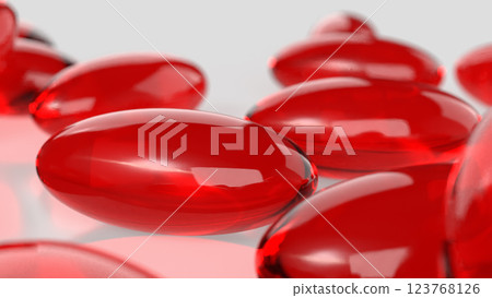 The Red pill for Astaxanthin or Heathy concept 3d Rendering. 123768126