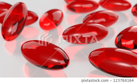 The Red pill for Astaxanthin or Heathy concept 3d Rendering. 123768164