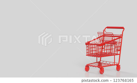 The Red Shopping cart for Business concept 3d Rendering. 123768165