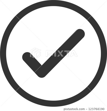 簡單的單色線繪製複選標記向量圖標 簡單的單色線繪製複選標記向量圖標 123768190