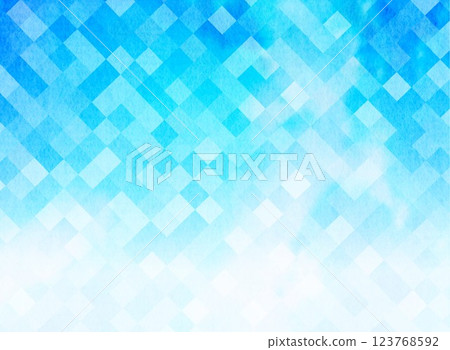 Blue background with diagonal checkered pattern 123768592