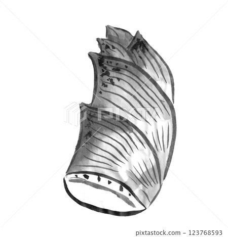 Bamboo shoot monochrome illustration Bamboo shoot monochrome illustration 123768593