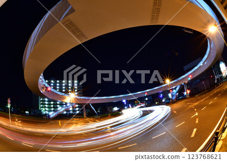 高速公路,交叉口,夜晚 高速公路,交叉口,夜晚 123768621