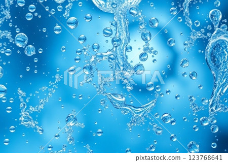 清澈的水和氣泡 清澈的水和氣泡 123768641