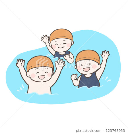 Smiling kids in the pool Smiling kids in the pool 123768933