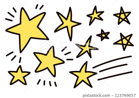 手繪星星插畫集 123769057