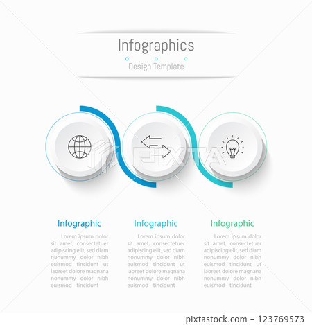Infographic 3 options design elements for your business data. Vector Illustration. 123769573