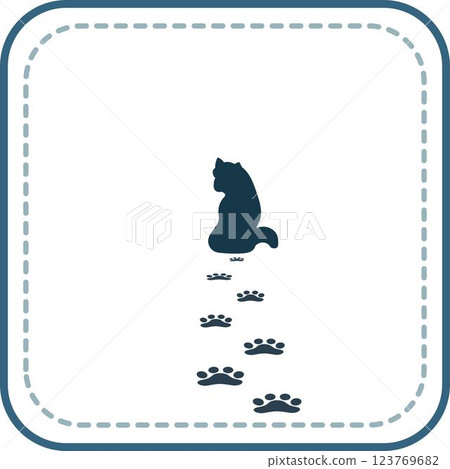 Silhouette of a dog walking and leaving footprints Silhouette of a dog walking and leaving footprints 123769682