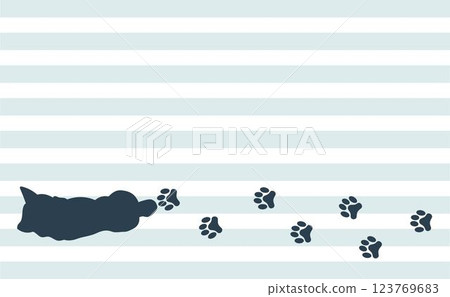 Silhouette of a dog walking and leaving footprints Silhouette of a dog walking and leaving footprints 123769683