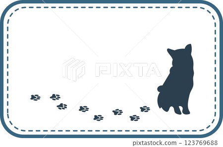 狗狗行走並留下腳印的輪廓 狗狗行走並留下腳印的輪廓 123769688