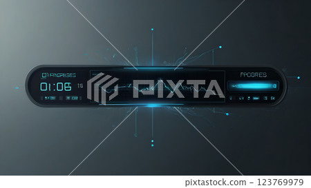 Update software application upgrade technology concept, Software update progress bar on futuristic digital interface, glowing elements, sleek minimalistic design Update software application upgrade technology concept, Software update progress bar on futuristic digital interface, glowing elements, sleek minimalistic design 123769979