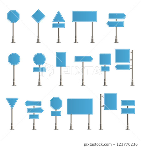 Road Sign Mockup Set For Your Design Vector 123770236