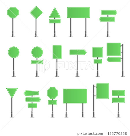 Road Sign Mockup Set For Your Design Vector Road Sign Mockup Set For Your Design Vector 123770238