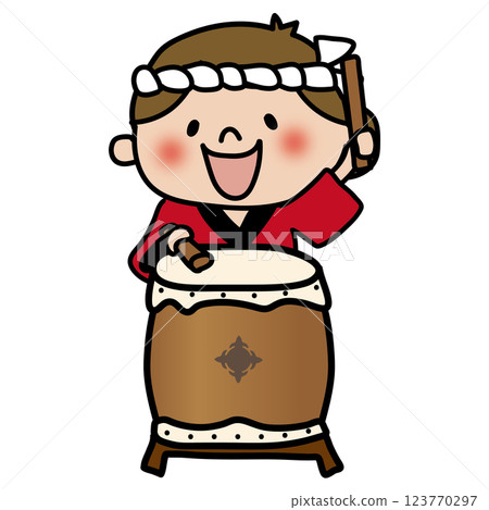Child playing drums at a festival (girl 1) Child playing drums at a festival (girl 1) 123770297