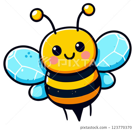 Cute bee character illustration 123770370