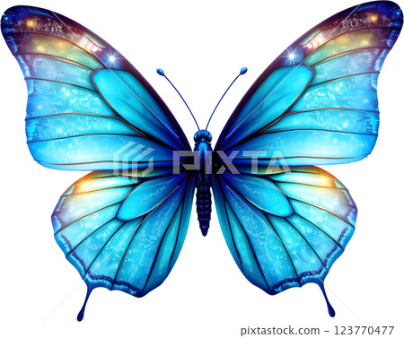 Sparkling Blue Butterfly 123770477