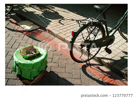 Bicycle and spinning top 123770777