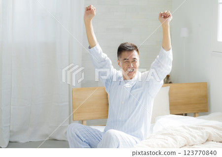 Senior man in bed Senior man in bed 123770840