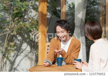 A couple to relax on the terrace A couple to relax on the terrace 123770852