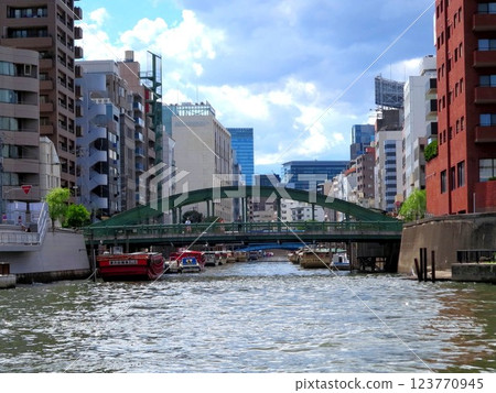Sumida River and Kanda River confluence, Yanagibashi 123770945