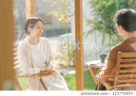 A couple to relax on the terrace A couple to relax on the terrace 123770953