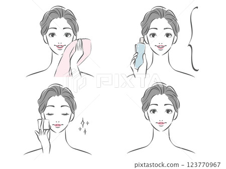 一位黑髮女子正在進行細菌護理 一位黑髮女子正在進行細菌護理 123770967