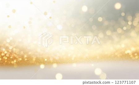 耀眼的金色光芒落下，奢華的 3D 插畫。 123771107