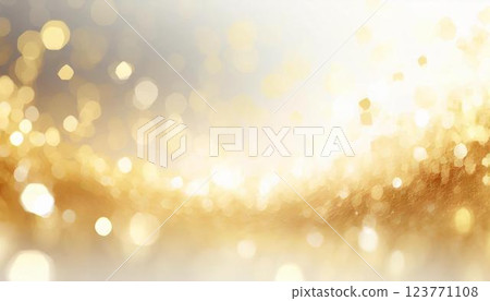耀眼的金色光芒落下，奢華的 3D 插畫。 123771108