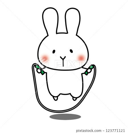 White rabbit jumping rope White rabbit jumping rope 123771121