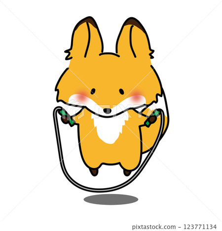 A fox jumping rope A fox jumping rope 123771134
