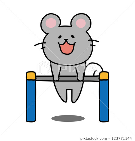 Rat playing horizontal bar 123771144