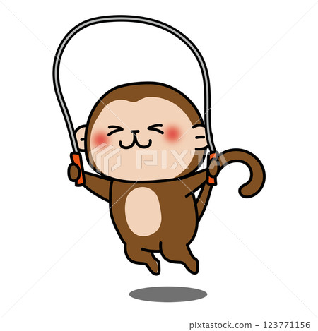 Monkey jumping rope 123771156