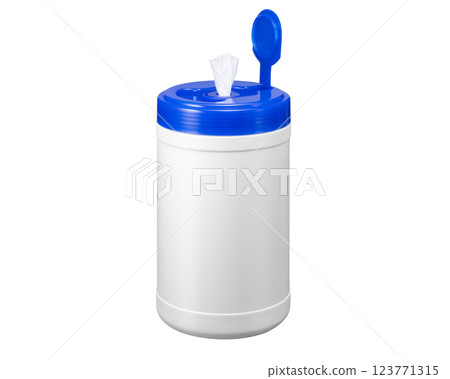 圓柱形瓶子裡的濕紙巾 123771315