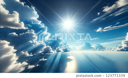 從上方看到的晴朗藍天插圖 123771339