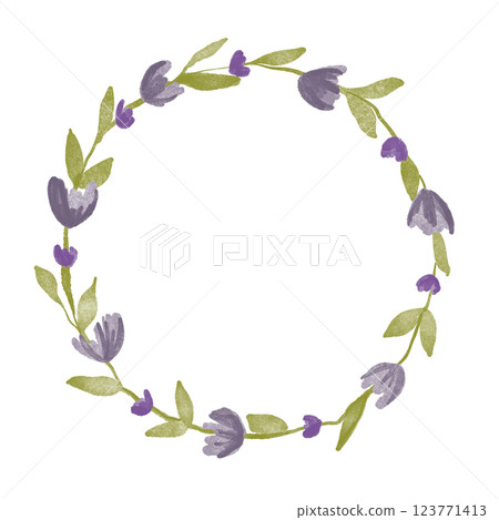 Colorful floral watercolor illustration background frame 123771413