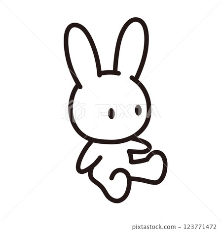 Isometric illustration of a cute stuffed rabbit. Vector data can be edited to change line width. Isometric illustration of a cute stuffed rabbit. Vector data can be edited to change line width. 123771472
