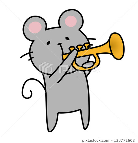 老鼠吹喇叭 123771608