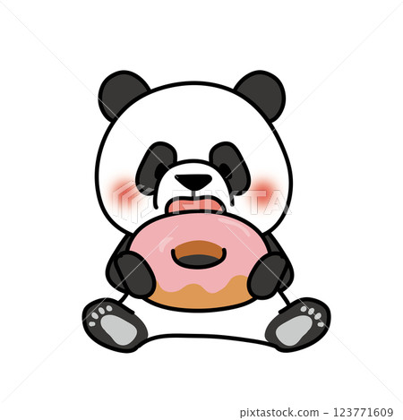 熊貓吃甜甜圈 123771609