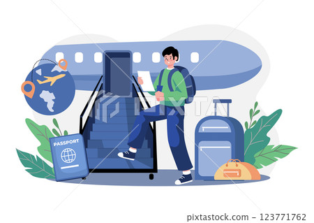 Man Doing Flight Boarding 123771762
