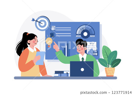 Businessman Using A Strategic Move To Reach A Goal Businessman Using A Strategic Move To Reach A Goal 123771914