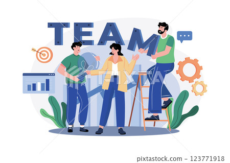 Business People Working Together As A Team Business People Working Together As A Team 123771918